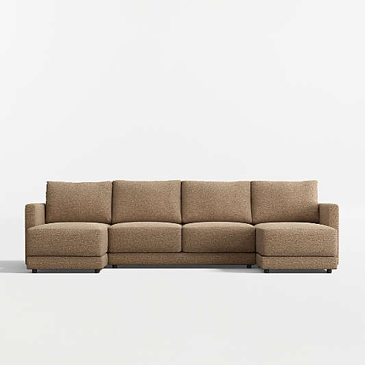 Gather 3-Piece U-Shaped Sectional Sofa with Double Chaise Lounge