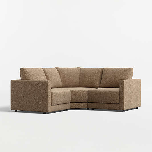 Gather 3-Piece L-Shaped Small Space Wedge Sectional Sofa