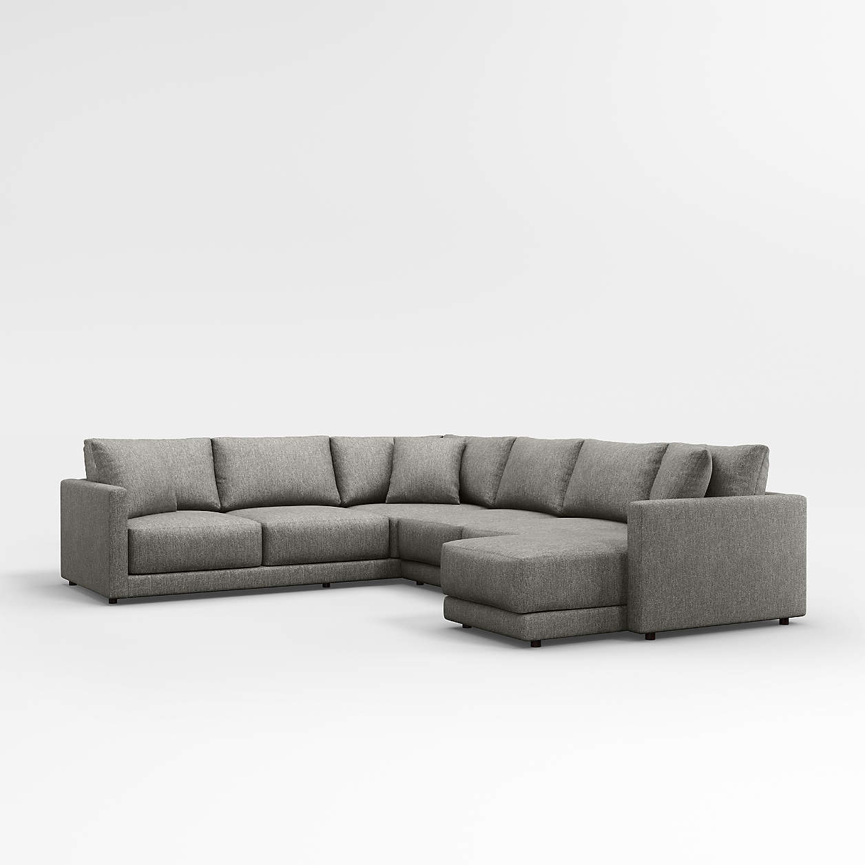 Gather Deep 3Piece UShaped Sectional Sofa with RightArm Chaise