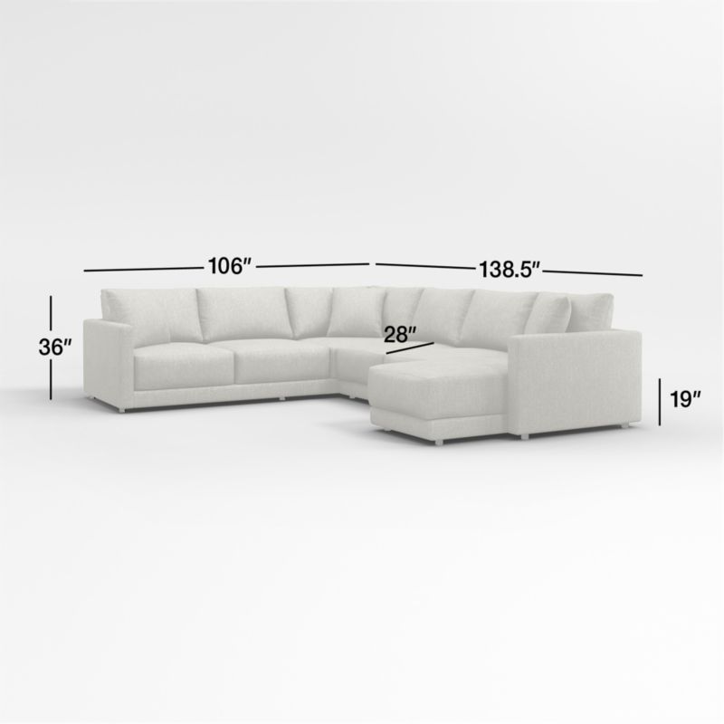 View Gather Deep 3-Piece L-Shaped Sectional Sofa with Right-Arm Chaise - image 2 of 16