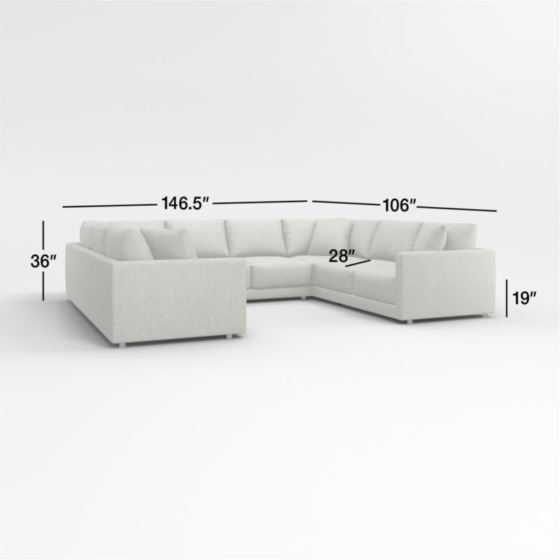 View Gather Deep 3-Piece U-Shaped Sectional Sofa - image 3 of 16