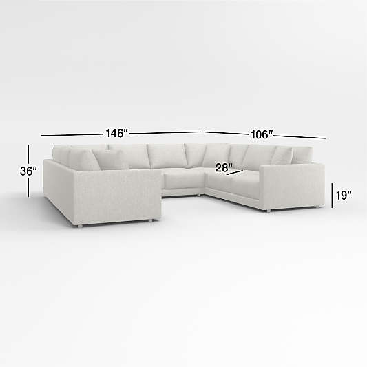 Gather Deep 3-Piece U-Shaped Sectional Sofa