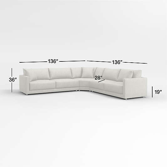 Gather Deep 3-Piece L-Shaped Sectional Sofa