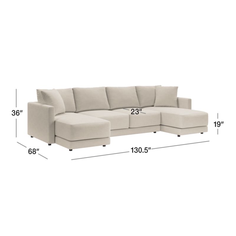 View Gather Deep 3-Piece Double Chaise Sectional Sofa - image 2 of 15