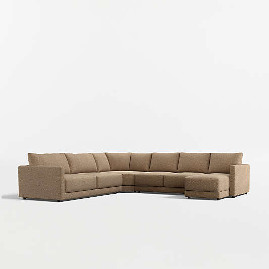 Gather 4-Piece L-Shaped Wedge Sectional Sofa with Chaise Lounge