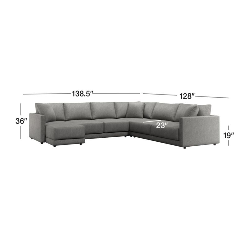 View Gather Deep 4-Piece Sectional Sofa - image 3 of 19