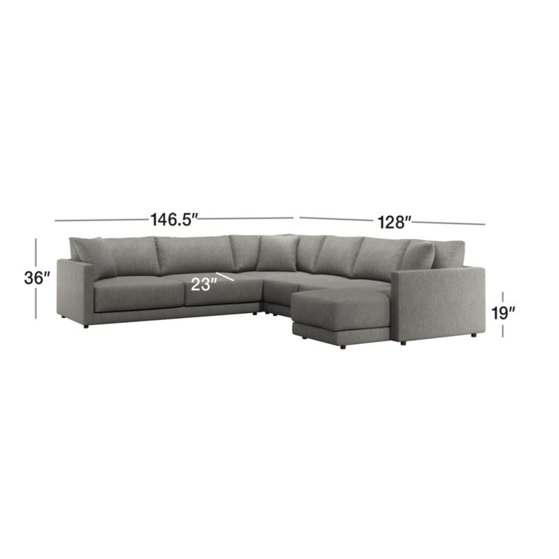 View Gather Deep 4-Piece Sectional - image 3 of 19