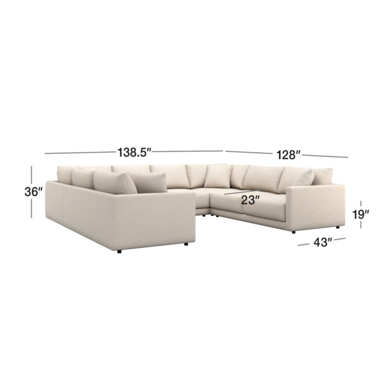 View Gather Deep 5-Piece U-Shaped Sectional Sofa - image 3 of 18