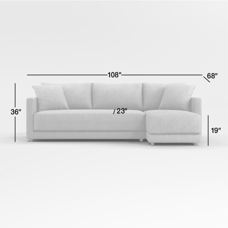 View Gather Deep 2-Piece Chaise Apartment Bench Sectional Sofa - image 3 of 17