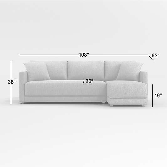 Gather Deep 2-Piece Chaise Apartment Bench Sectional Sofa