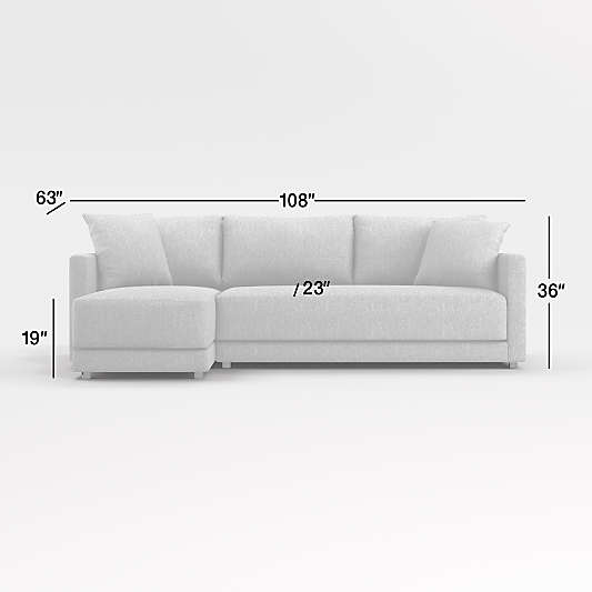 Gather Deep 2-Piece Chaise Apartment Bench Sectional Sofa