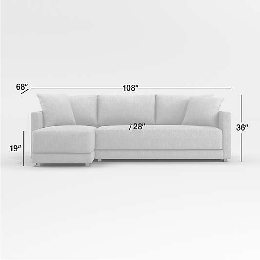 Gather Deep 2-Piece Chaise Apartment Bench Sectional Sofa