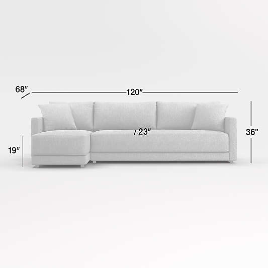 Gather Deep 2-Piece Chaise Bench Sectional Sofa