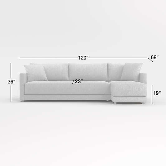 Gather Deep 2-Piece Chaise Bench Sectional Sofa