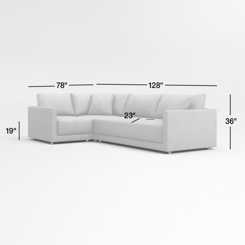 View Gather Deep 3-Piece Bench Sectional Sofa - image 3 of 17