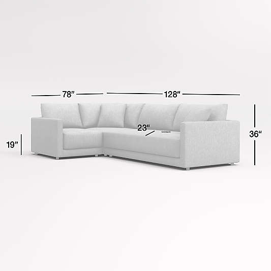 Gather Deep 3-Piece Bench Sectional Sofa