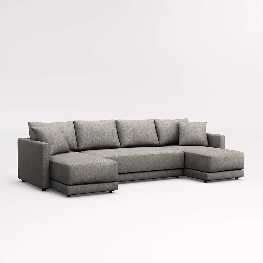 Gather Deep 3Piece UShaped Bench Sectional Sofa + Reviews Crate