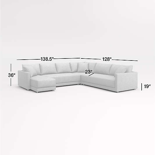 Gather Deep 4-Piece L-Shaped Bench Sectional Sofa