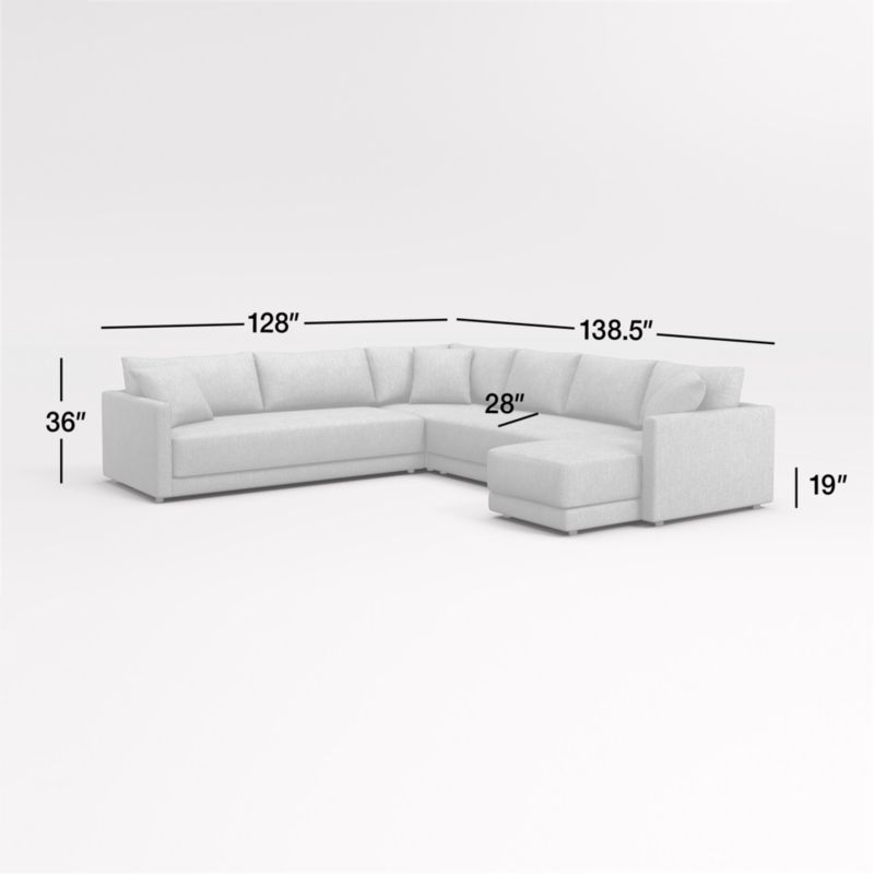 View Gather Deep 4-Piece L-Shaped Bench Sectional Sofa - image 2 of 16