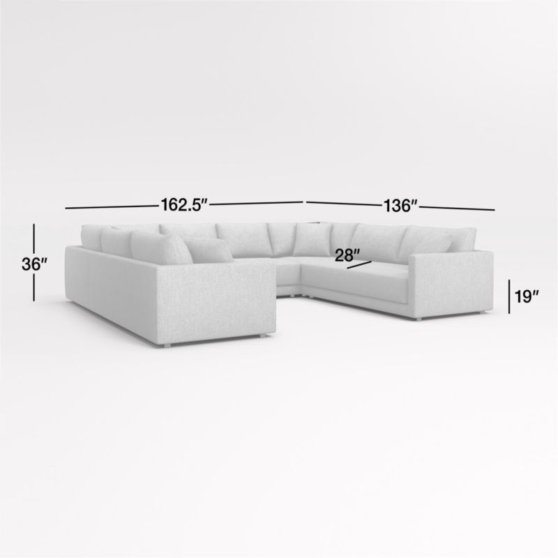 View Gather Deep 5-Piece U-Shaped Bench Sectional Sofa - image 3 of 17