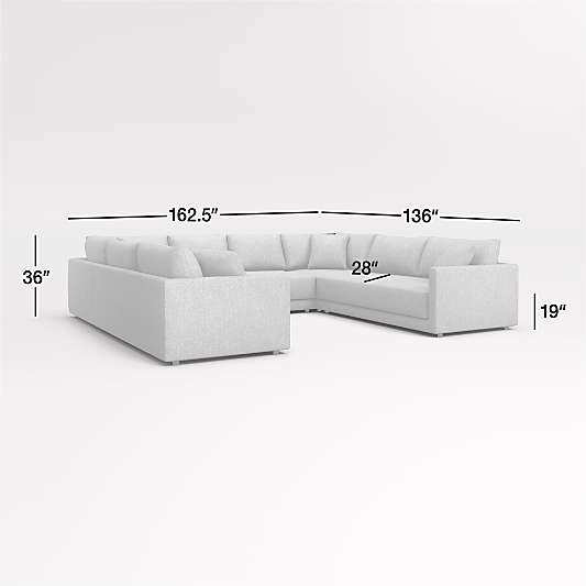 Gather Deep 5-Piece U-Shaped Bench Sectional Sofa