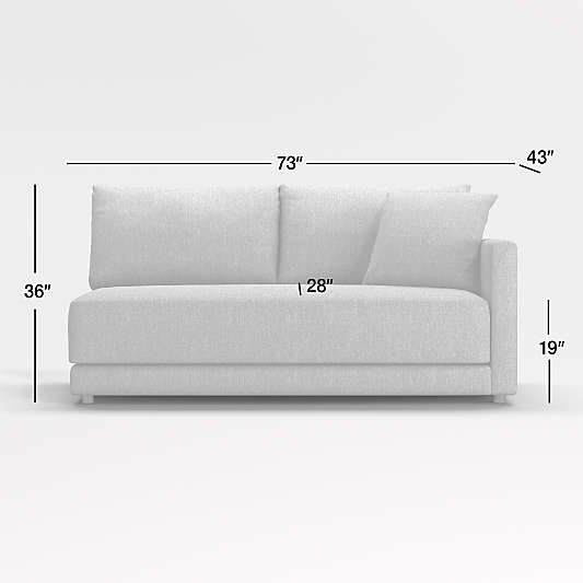 Gather Deep Right-Arm Apartment Bench Sofa Sectional Piece