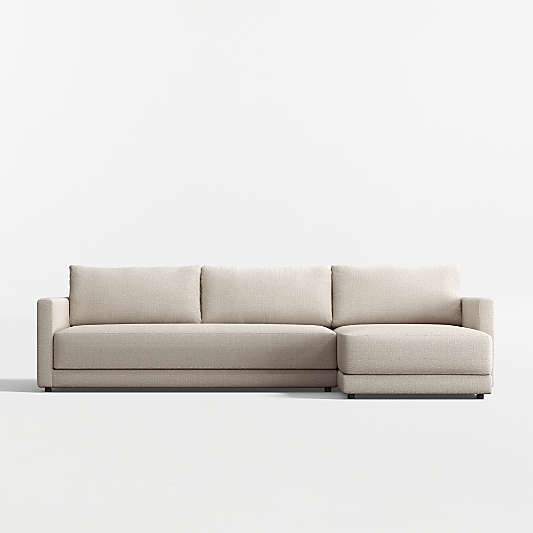 Gather Deep 2-Piece Bench Sectional Sofa with Extra Wide Chaise Lounge