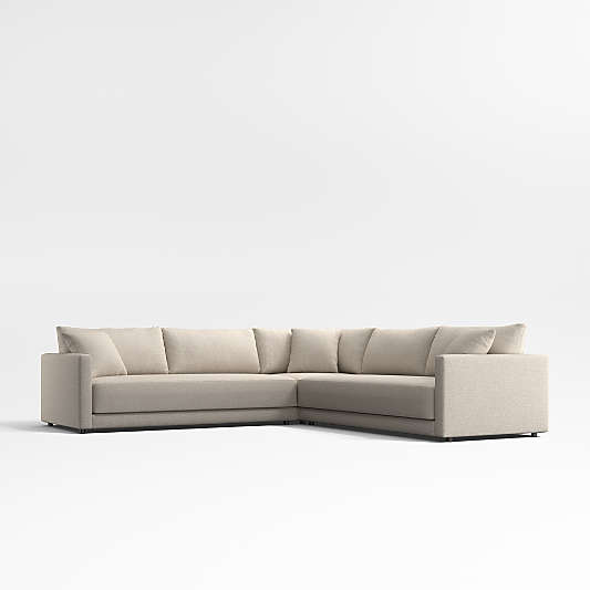 Gather Deep 3-Piece L-Shaped Bench Sectional Sofa