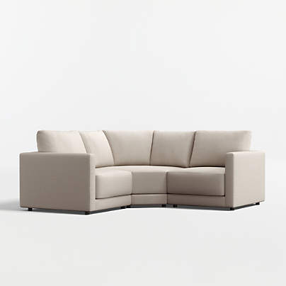 Gather Deep 3-Piece L-Shaped Small Space Wedge Sectional Sofa