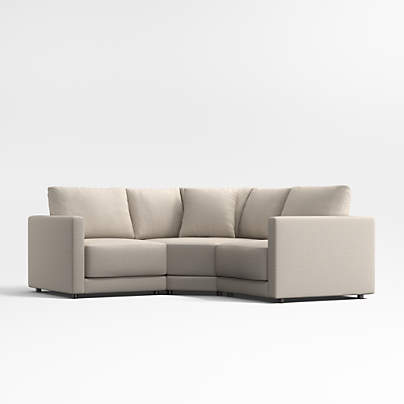 Gather Deep 3-Piece L-Shaped Small Space Sectional Sofa