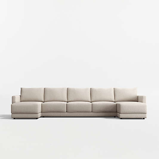 Gather Deep 3-Piece U-Shaped Sectional Sofa with Double Chaise Lounge