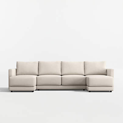 Gather Deep 3-Piece U-Shaped Sectional Sofa with Double Chaise Lounge