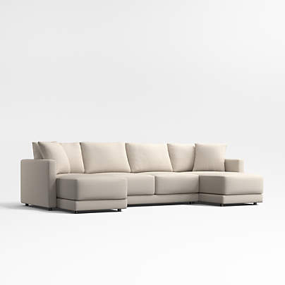 Gather Deep 3-Piece Double-Chaise Sectional Sofa