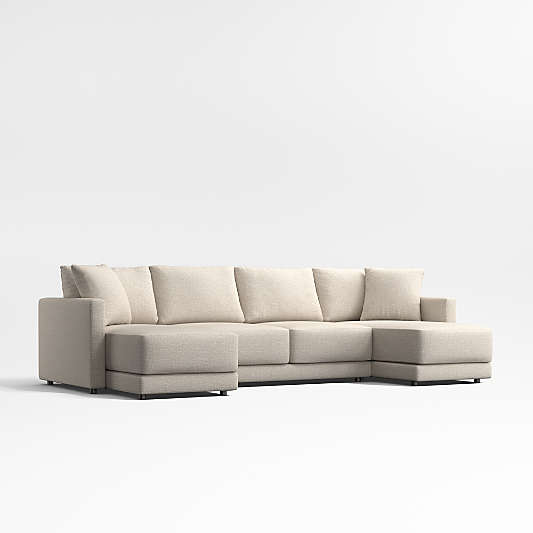 Gather 3-Piece Double-Chaise Sectional Sofa (130"-150")