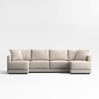Gather Deep 3-Piece U-Shaped Sectional Sofa with Double Chaise Lounge