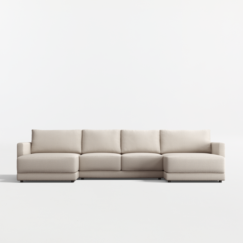 Gather Deep 3-Piece U-Shaped Sectional Sofa with Double Extra Wide Chaise Lounge - image 0 of 14