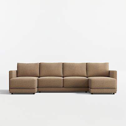 Gather Deep 3-Piece U-Shaped Sectional Sofa with Double Chaise Lounge