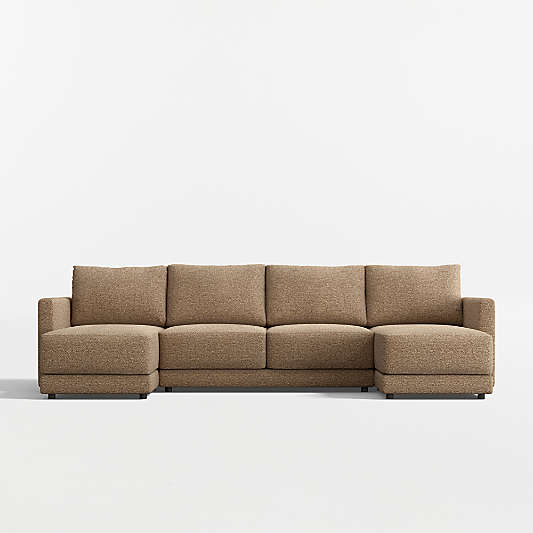 Gather Deep 3-Piece U-Shaped Sectional Sofa with Double Chaise Lounge