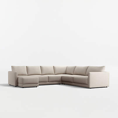 Gather Deep 4-Piece L-Shaped Sectional Sofa with Chaise Lounge