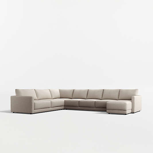 Gather Deep 4-Piece L-Shaped Sectional Sofa with Chaise Lounge