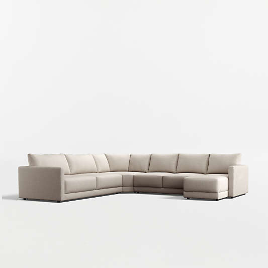 Gather Deep 4-Piece L-Shaped Wedge Sectional Sofa with Chaise Lounge