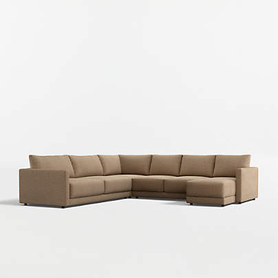 Gather Deep 4-Piece L-Shaped Sectional Sofa with Chaise Lounge