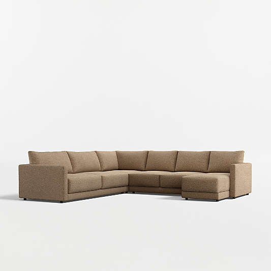 Gather Deep 4-Piece L-Shaped Sectional Sofa with Chaise Lounge