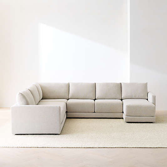 Gather Deep 4-Piece L-Shaped Sectional Sofa with Chaise Lounge