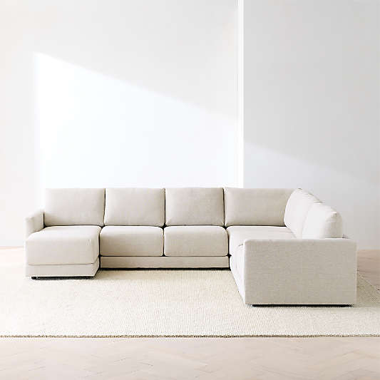 Gather Deep 4-Piece L-Shaped Sectional Sofa with Chaise Lounge