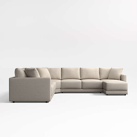 Gather Deep 4-Piece Wedge Sectional Sofa with Chaise Lounge