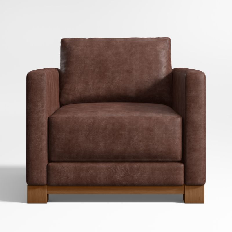 Gather Deep Wood Base Leather Accent Chair - image 3 of 7