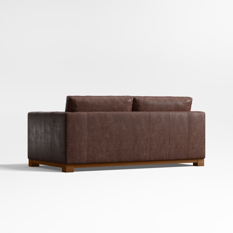 Gather Deep Wood Base Leather Apartment Sofa 77" - image 5 of 7