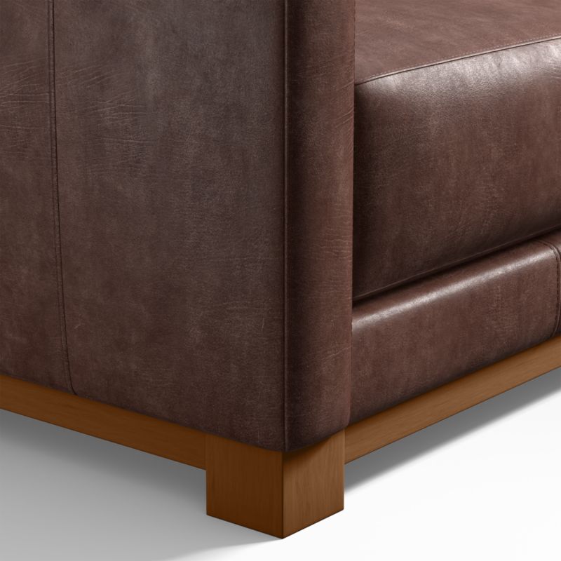 Gather Deep Wood Base Leather Apartment Sofa 77" - image 6 of 7