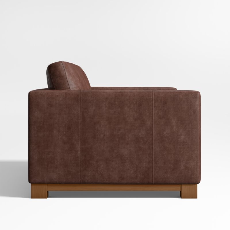 Gather Deep Wood Base Leather Apartment Sofa 77" - image 4 of 7